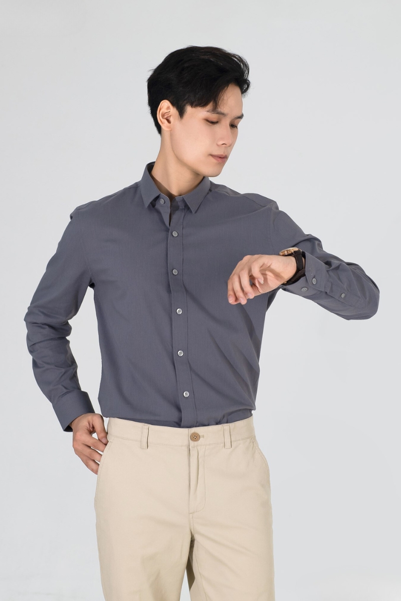 Ảnh của Áo sơ mi nam dài tay dài tay công sở Dugarco - 238SM21104